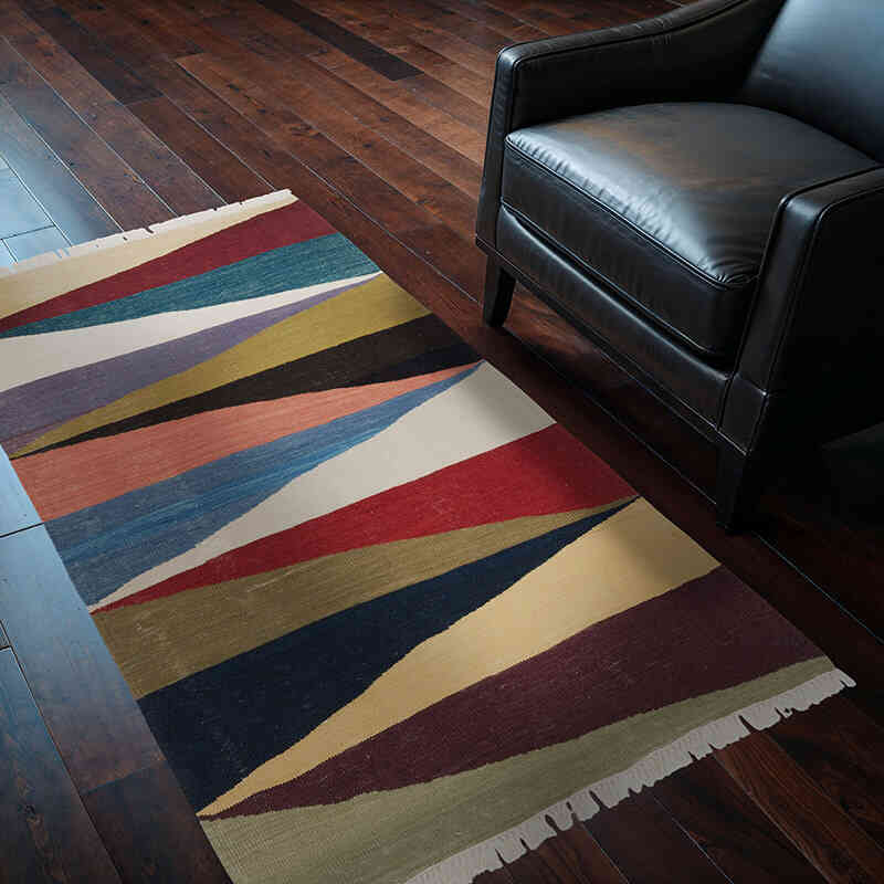 Çok Renkli Yeni Kök Boya El Dokuma Kilim - 113 cm x 174 cm - K0056003