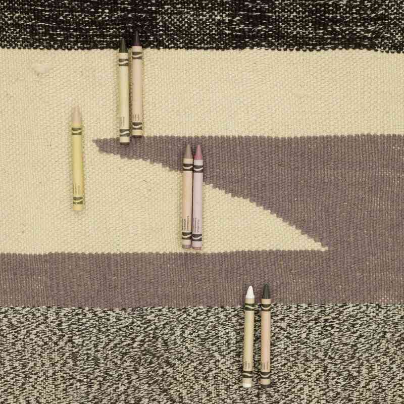 Beige, Brown New Handwoven Turkish Kilim Rug - 8' 7" x 13' 4" (103" x 160") - K0056006
