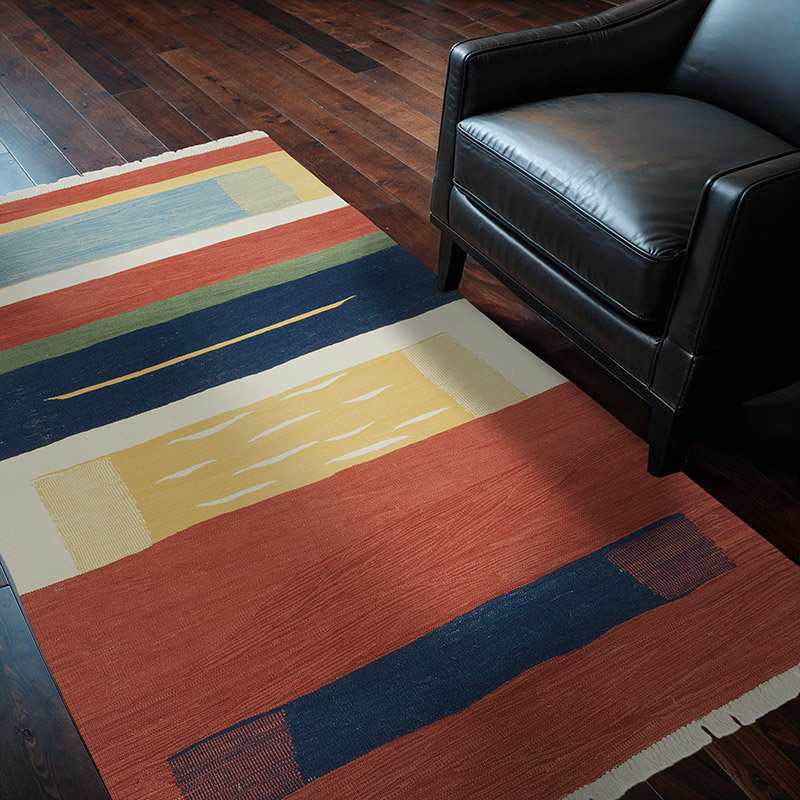 Multicolor New Handwoven Turkish Kilim Rug - 4' 3" x 6' 3" (51" x 75") - K0056007