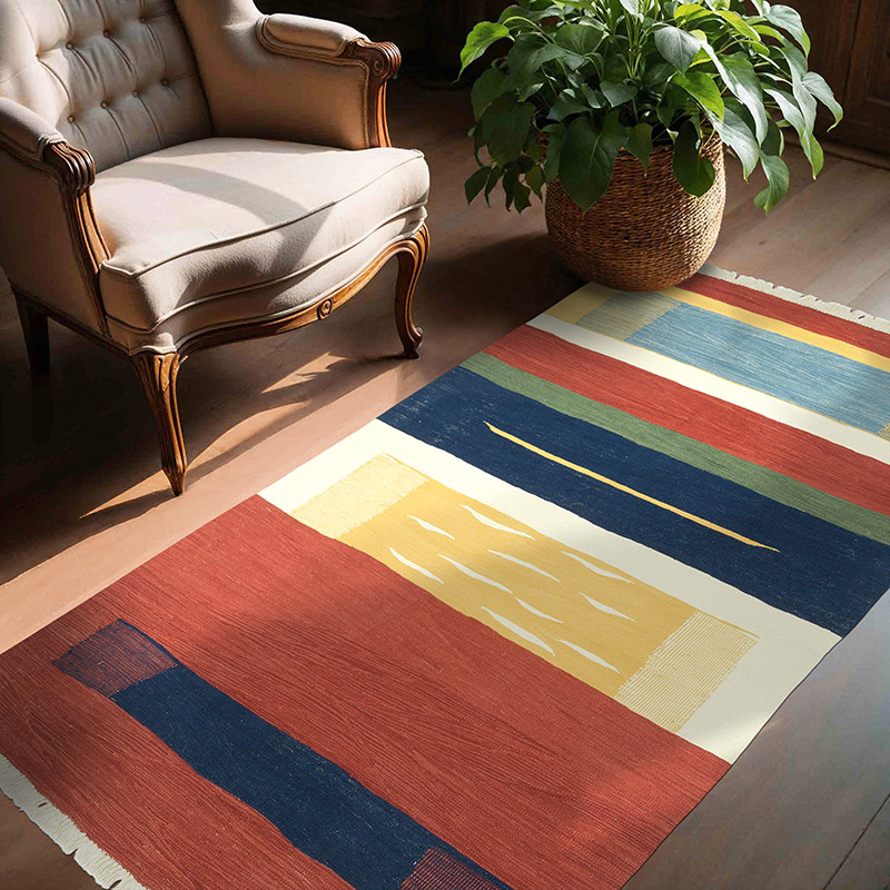 Multicolor New Handwoven Turkish Kilim Rug - 4' 3" x 6' 3" (51" x 75") - K0056007