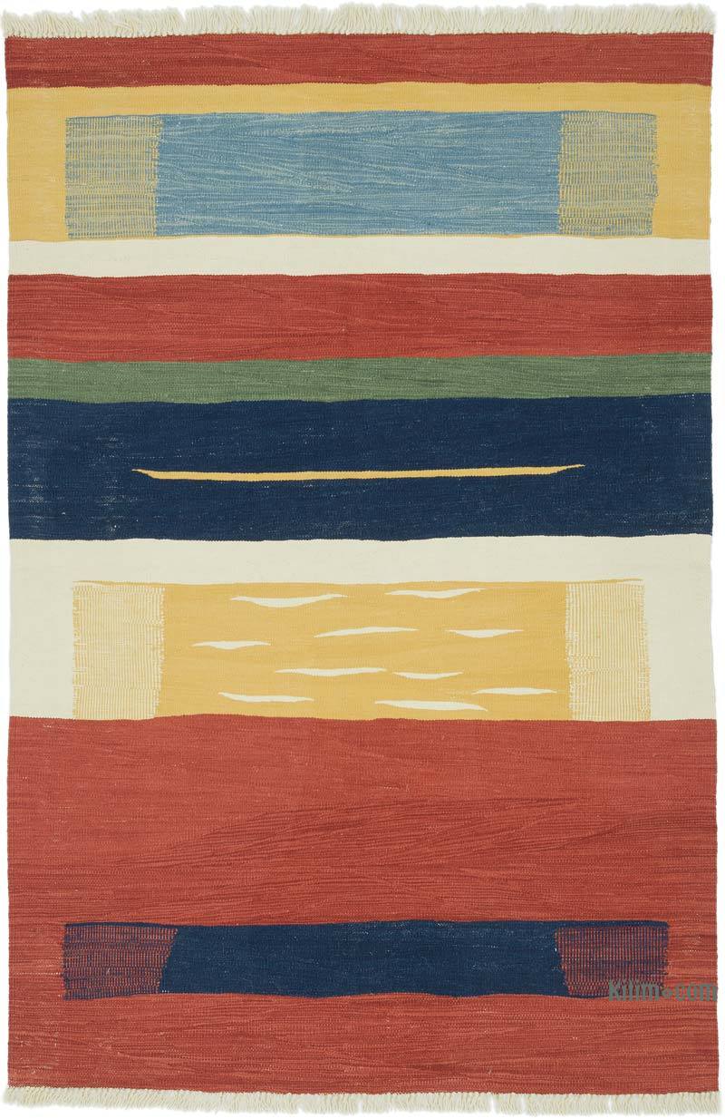 Multicolor New Handwoven Turkish Kilim Rug - 4' 3" x 6' 3" (51" x 75") - K0056007