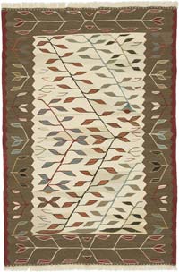 New Handwoven Turkish Kilim Rug - 3' 10" x 5' 9" (46" x 69")