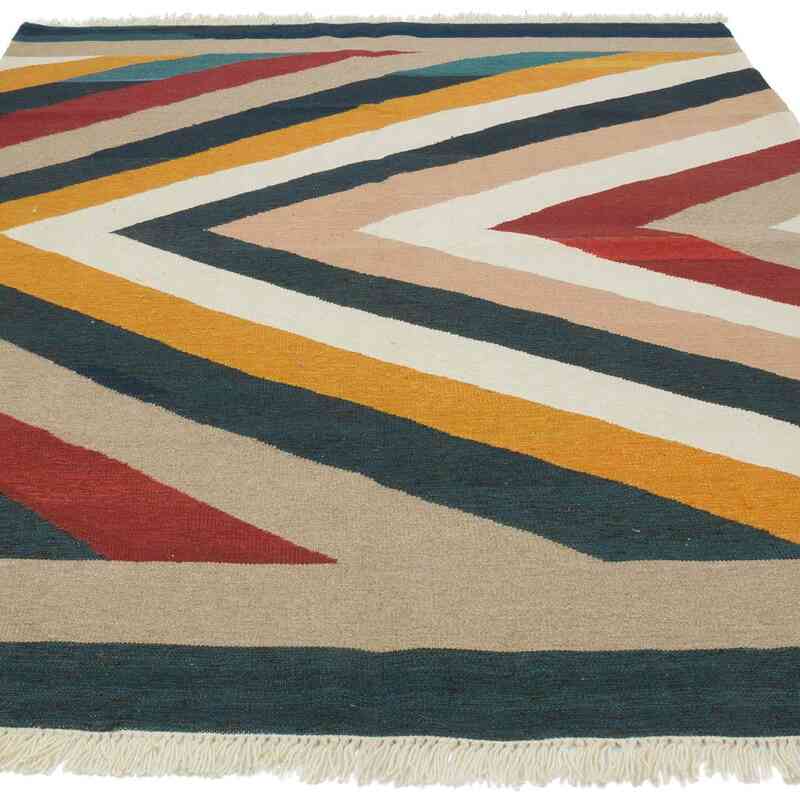 Çok Renkli Yeni Kök Boya El Dokuma Kilim - 181 cm x 237 cm - K0056009