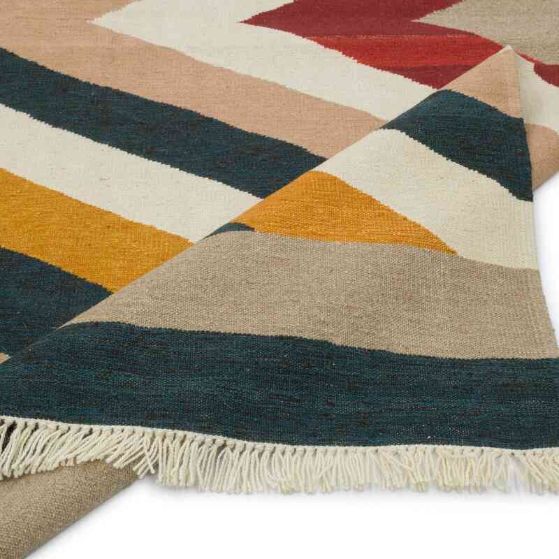 Çok Renkli Yeni Kök Boya El Dokuma Kilim - 181 cm x 237 cm - K0056009
