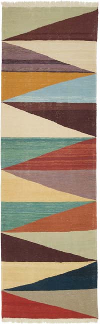 Multicolor New Handwoven Turkish Kilim Rug - 3' 6" x 11' 1" (42" x 133")