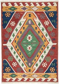 Multicolor New Handwoven Turkish Kilim Rug - 5' 3" x 7' 3" (63" x 87")