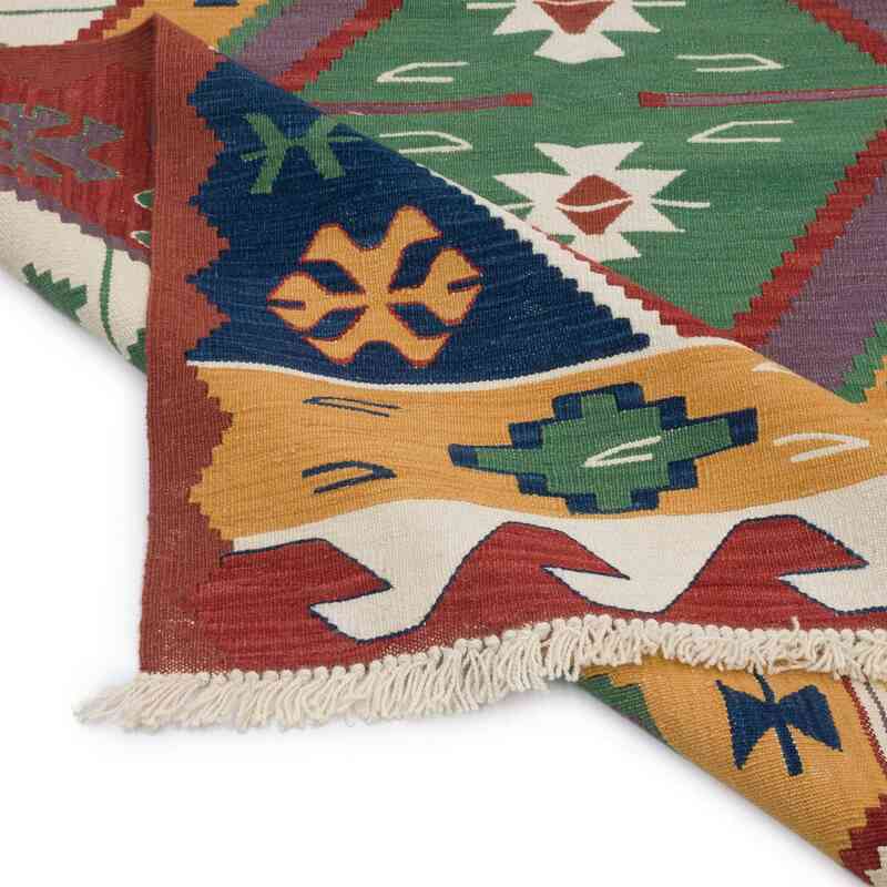 Multicolor New Handwoven Turkish Kilim Rug - 5' 3" x 7' 3" (63" x 87") - K0056018