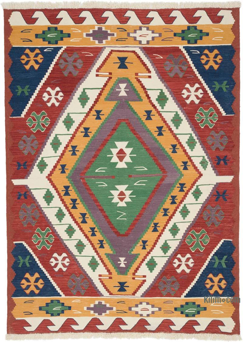 Multicolor New Handwoven Turkish Kilim Rug - 5' 3" x 7' 3" (63" x 87") - K0056018