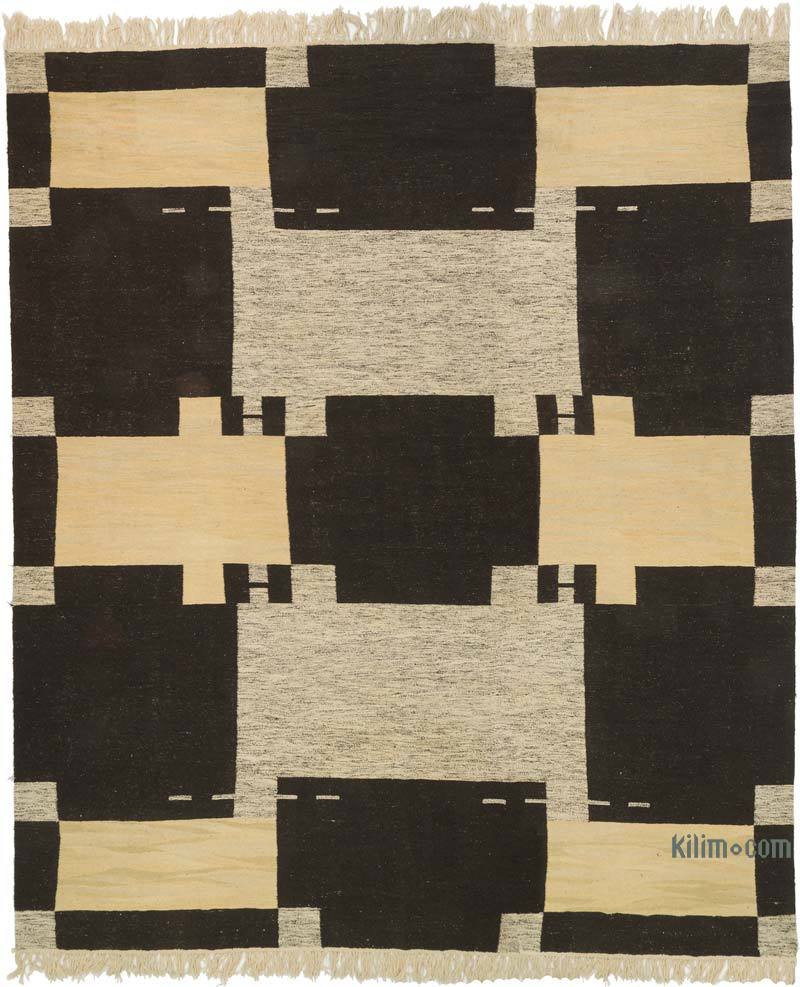 Brown, Beige New Handwoven Turkish Kilim Rug - 14' 1" x 16' 6" (169 in. x 198 in.) - K0056036