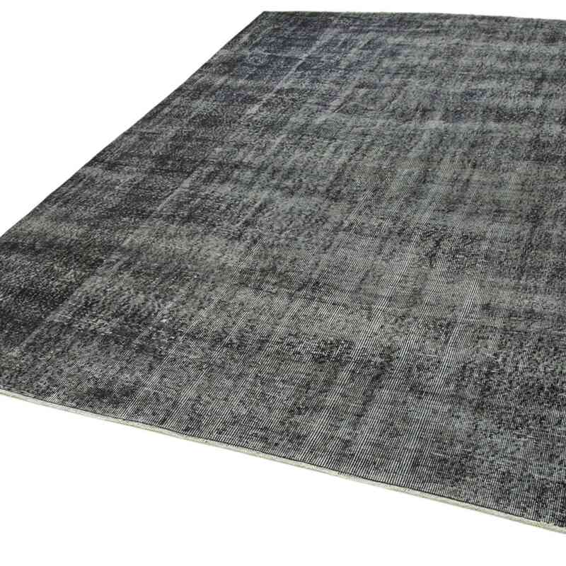 Siyah Boyalı El Dokuma Vintage Halı - 203 cm x 296 cm - K0056046
