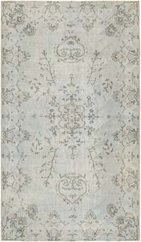Açık Mavi Boyalı El Dokuma Vintage Halı - 164 cm x 282 cm