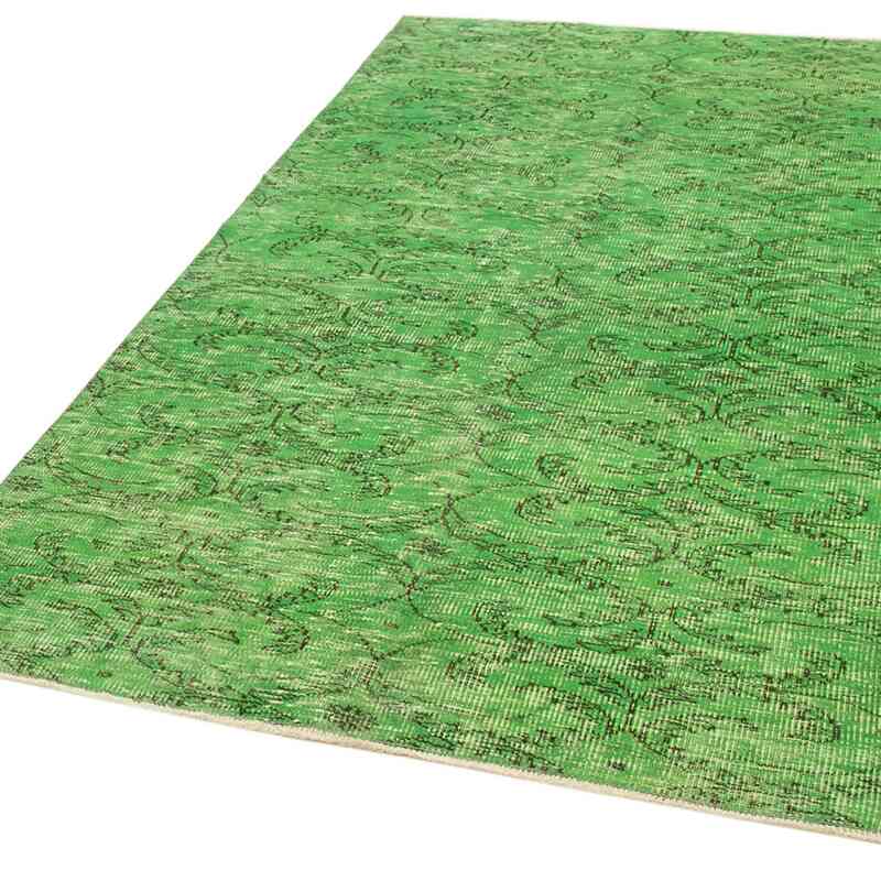 Yeşil Boyalı El Dokuma Vintage Halı - 145 cm x 233 cm - K0056050