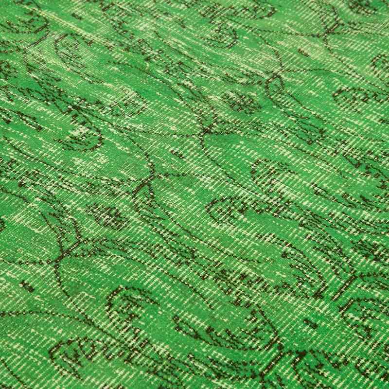 Verde Alfombra Turca Vintage Sobre-teñida - 145 cm x 233 cm - K0056050