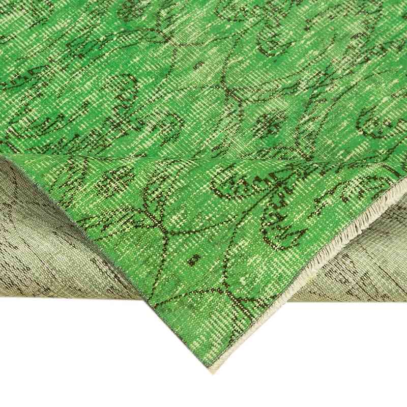 Green Over-dyed Vintage Hand-Knotted Turkish Rug - 4' 9" x 7' 8" (57 in. x 92 in.) - K0056050