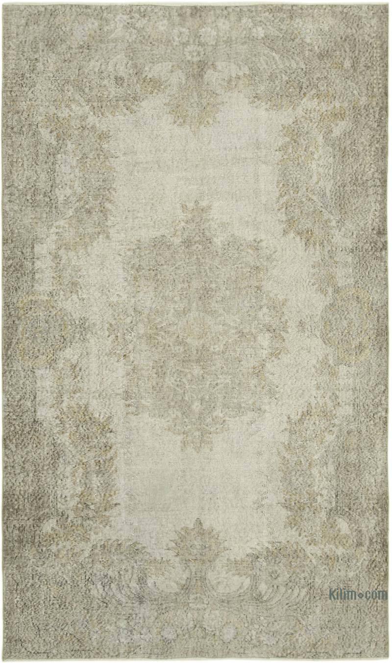 Beige Over-dyed Vintage Hand-Knotted Turkish Rug - 5' 11" x 9' 7" (71 in. x 115 in.) - K0056052