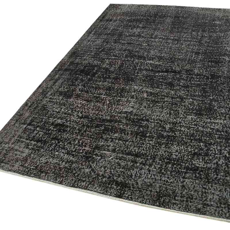 Siyah Boyalı El Dokuma Vintage Halı - 150 cm x 261 cm - K0056054