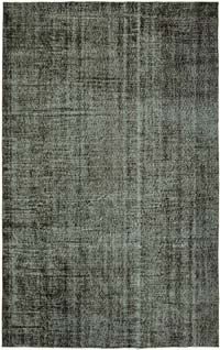 Siyah Boyalı El Dokuma Vintage Halı - 181 cm x 286 cm