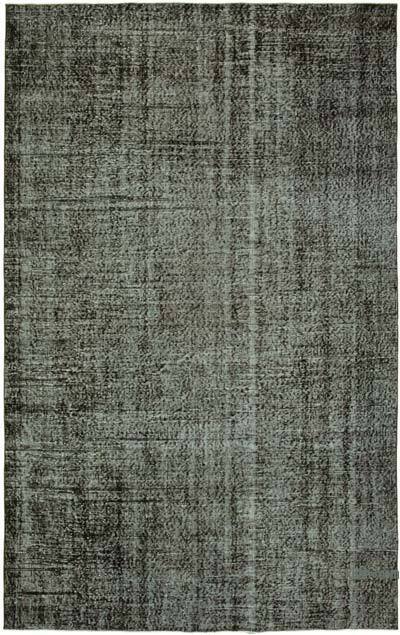 Siyah Boyalı El Dokuma Vintage Halı - 181 cm x 286 cm