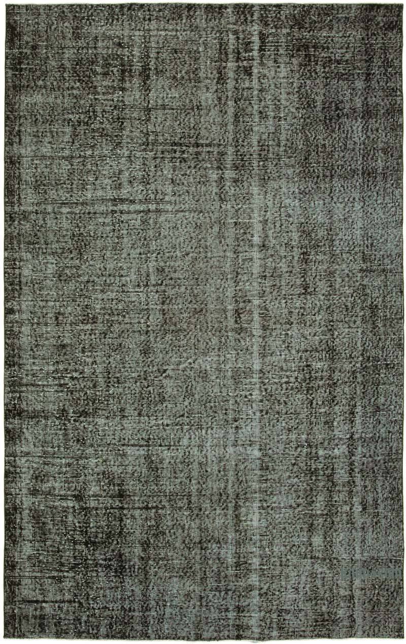 Black Over-dyed Vintage Hand-Knotted Turkish Rug - 5' 11" x 9' 5" (71" x 113") - K0056057