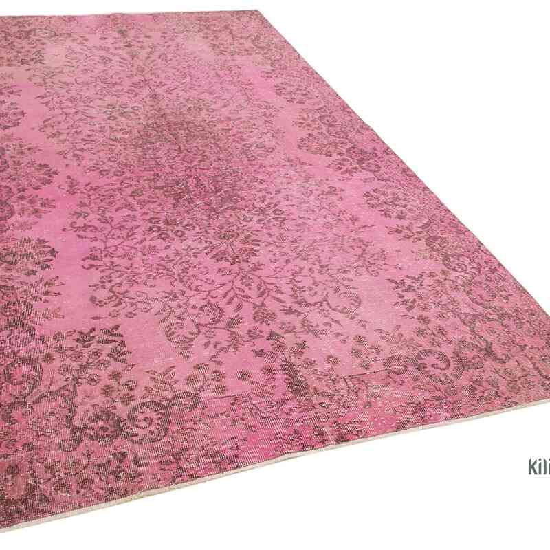 Pink Over-dyed Vintage Hand-Knotted Turkish Rug - 5' 4" x 9' 8" (64" x 116") - K0056060