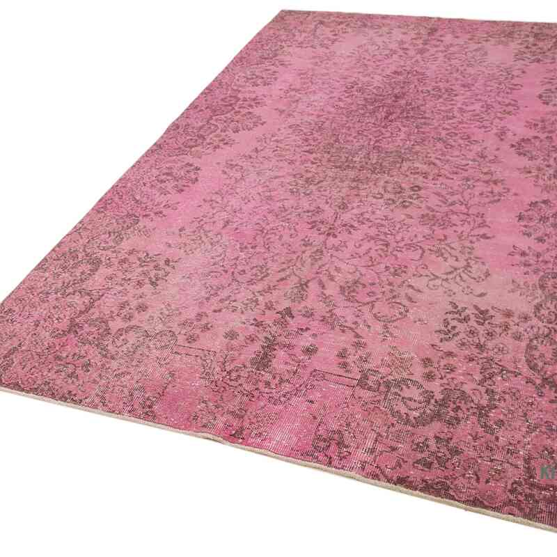 Pink Over-dyed Vintage Hand-Knotted Turkish Rug - 5' 4" x 9' 8" (64" x 116") - K0056060