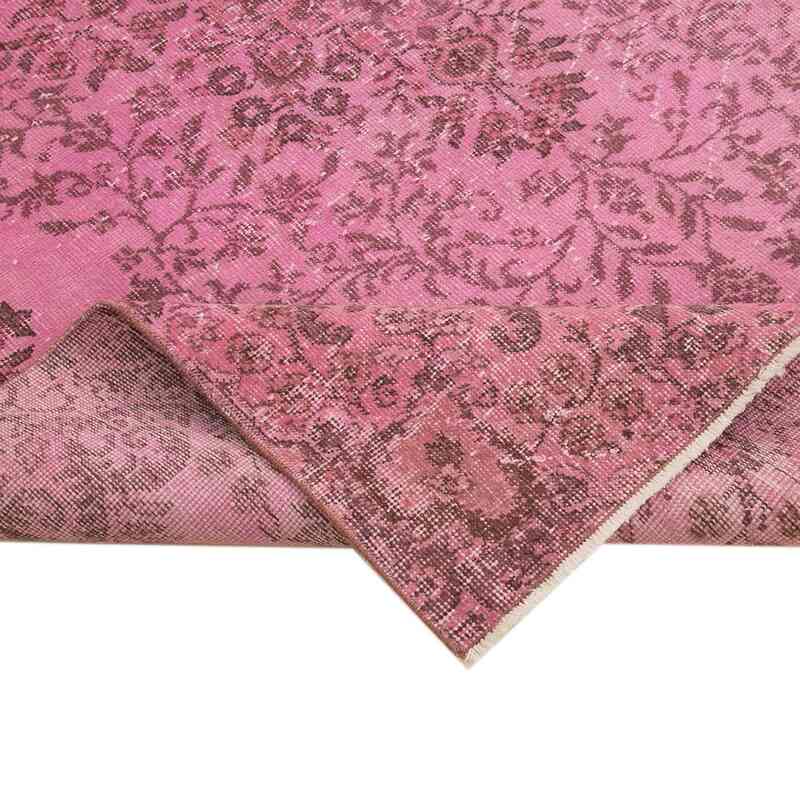 Pink Over-dyed Vintage Hand-Knotted Turkish Rug - 5' 4" x 9' 8" (64" x 116") - K0056060