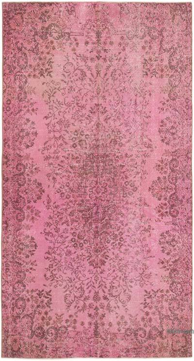 Pink Over-dyed Vintage Hand-Knotted Turkish Rug - 5' 4" x 9' 8" (64 in. x 116 in.)