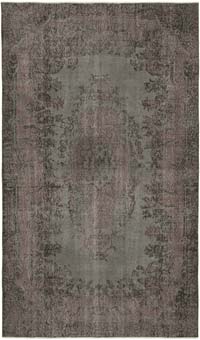 Siyah Boyalı El Dokuma Vintage Halı - 188 cm x 316 cm