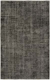 Siyah Boyalı El Dokuma Vintage Halı - 157 cm x 251 cm