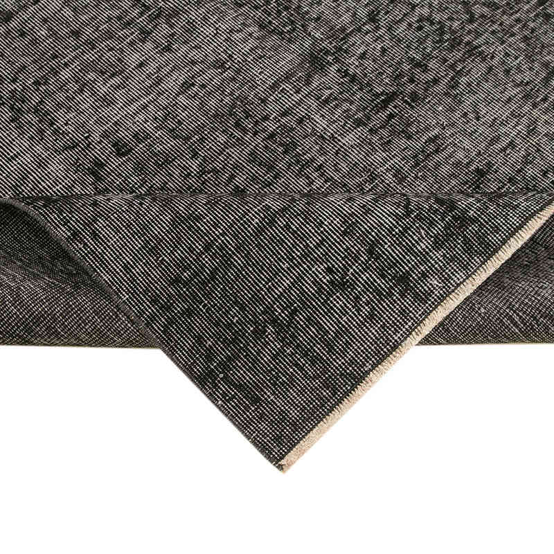 Siyah Boyalı El Dokuma Vintage Halı - 157 cm x 251 cm - K0056066