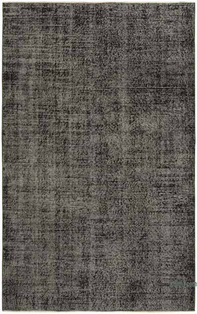 Black Over-dyed Vintage Hand-Knotted Turkish Rug - 5' 2" x 8' 3" (62 in. x 99 in.)