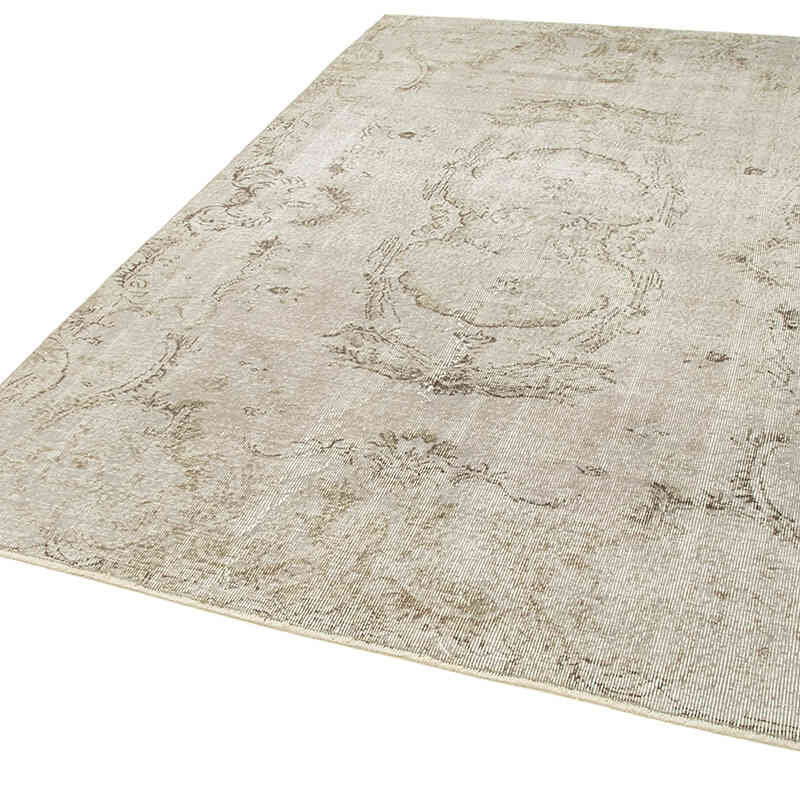 Bej, Gri Boyalı El Dokuma Vintage Halı - 180 cm x 272 cm - K0056069