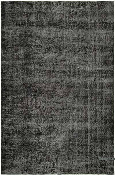 Siyah Boyalı El Dokuma Vintage Halı - 193 cm x 294 cm