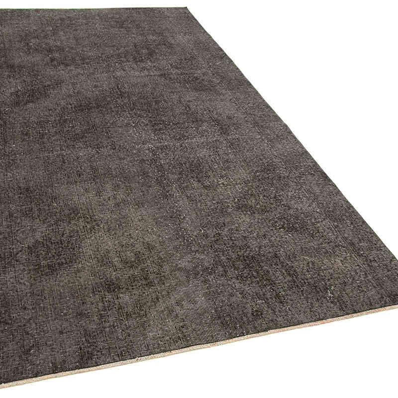 Siyah Boyalı El Dokuma Vintage Halı - 145 cm x 292 cm - K0056072