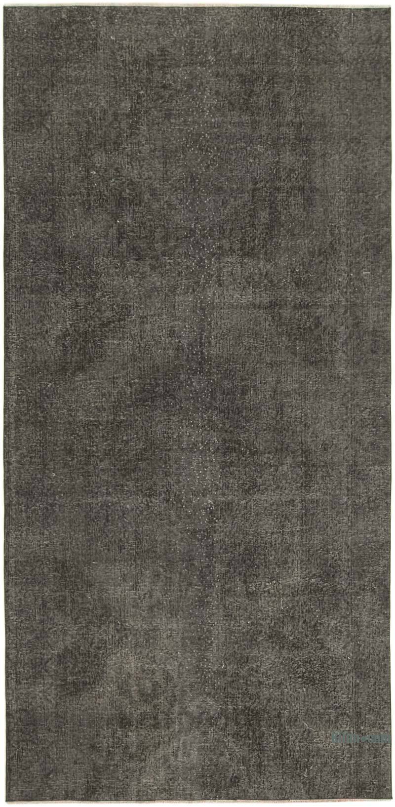 Siyah Boyalı El Dokuma Vintage Halı - 145 cm x 292 cm - K0056072