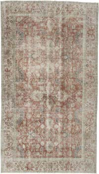 Rojo Alfombra Vintage Turca Anudada a Mano - 151 cm x 263 cm