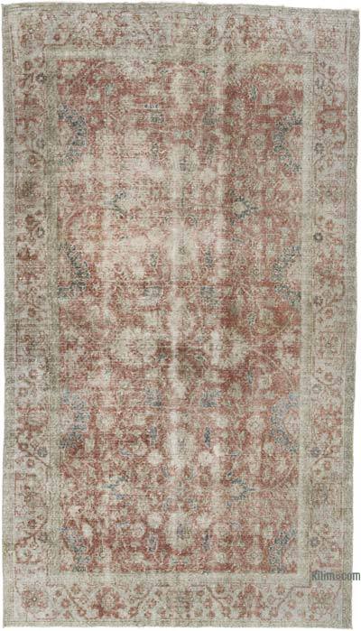 Red Vintage Turkish Hand-Knotted Rug - 4' 11" x 8' 8" (59 in. x 104 in.)
