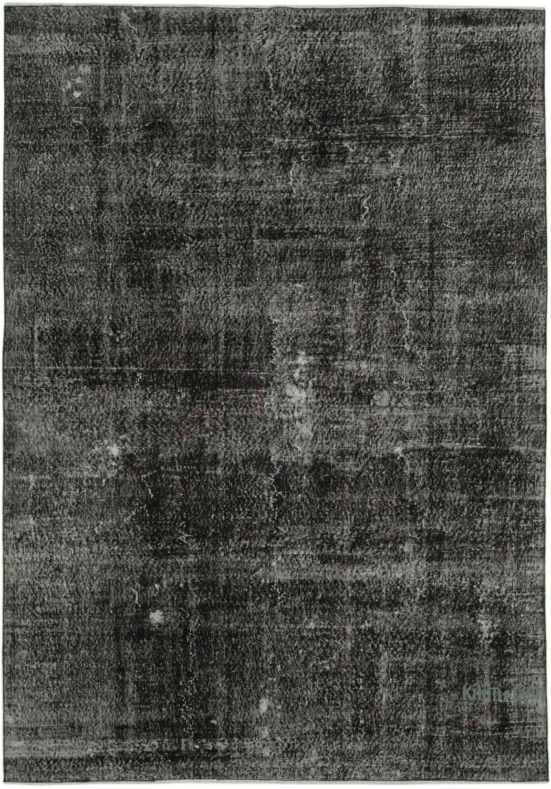 Siyah Boyalı El Dokuma Vintage Halı - 212 cm x 298 cm - K0056077