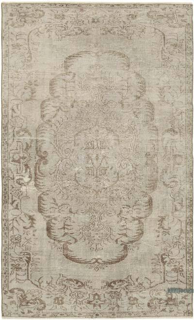 Gri Boyalı El Dokuma Vintage Halı - 169 cm x 275 cm