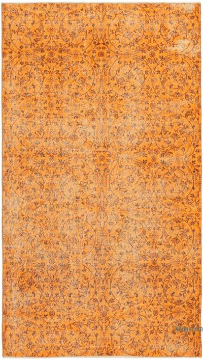 Orange Over-dyed Vintage Hand-Knotted Turkish Rug - 5'  x 8' 8" (60 in. x 104 in.)