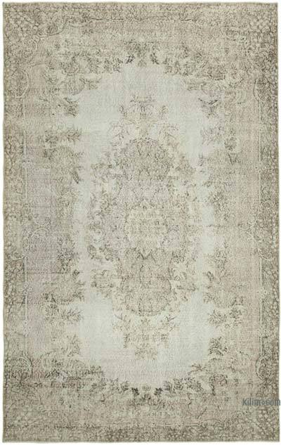 Beige Over-dyed Vintage Hand-Knotted Turkish Rug - 6' 4" x 10'  (76 in. x 120 in.)