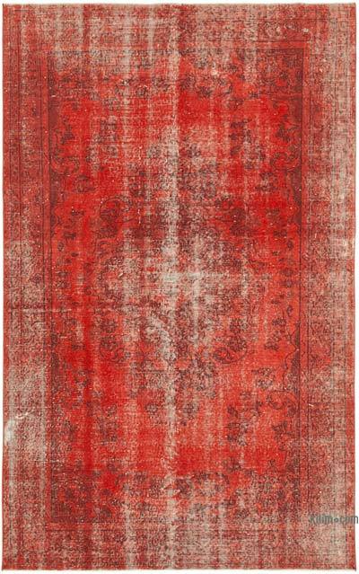 Kırmızı Boyalı El Dokuma Vintage Halı - 171 cm x 268 cm