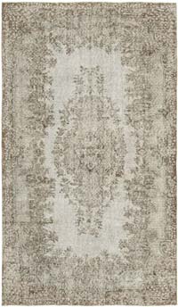 Gri Boyalı El Dokuma Vintage Halı - 168 cm x 288 cm