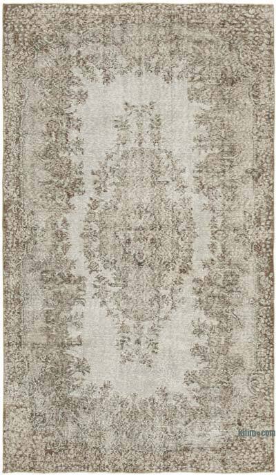 Gri Boyalı El Dokuma Vintage Halı - 168 cm x 288 cm