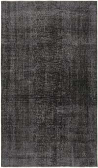 Siyah Boyalı El Dokuma Vintage Halı - 189 cm x 316 cm