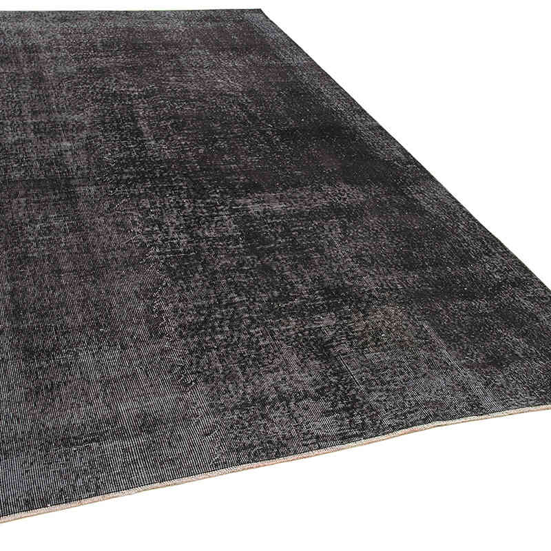Negro Alfombra Turca Vintage Sobre-teñida - 189 cm x 316 cm - K0056096