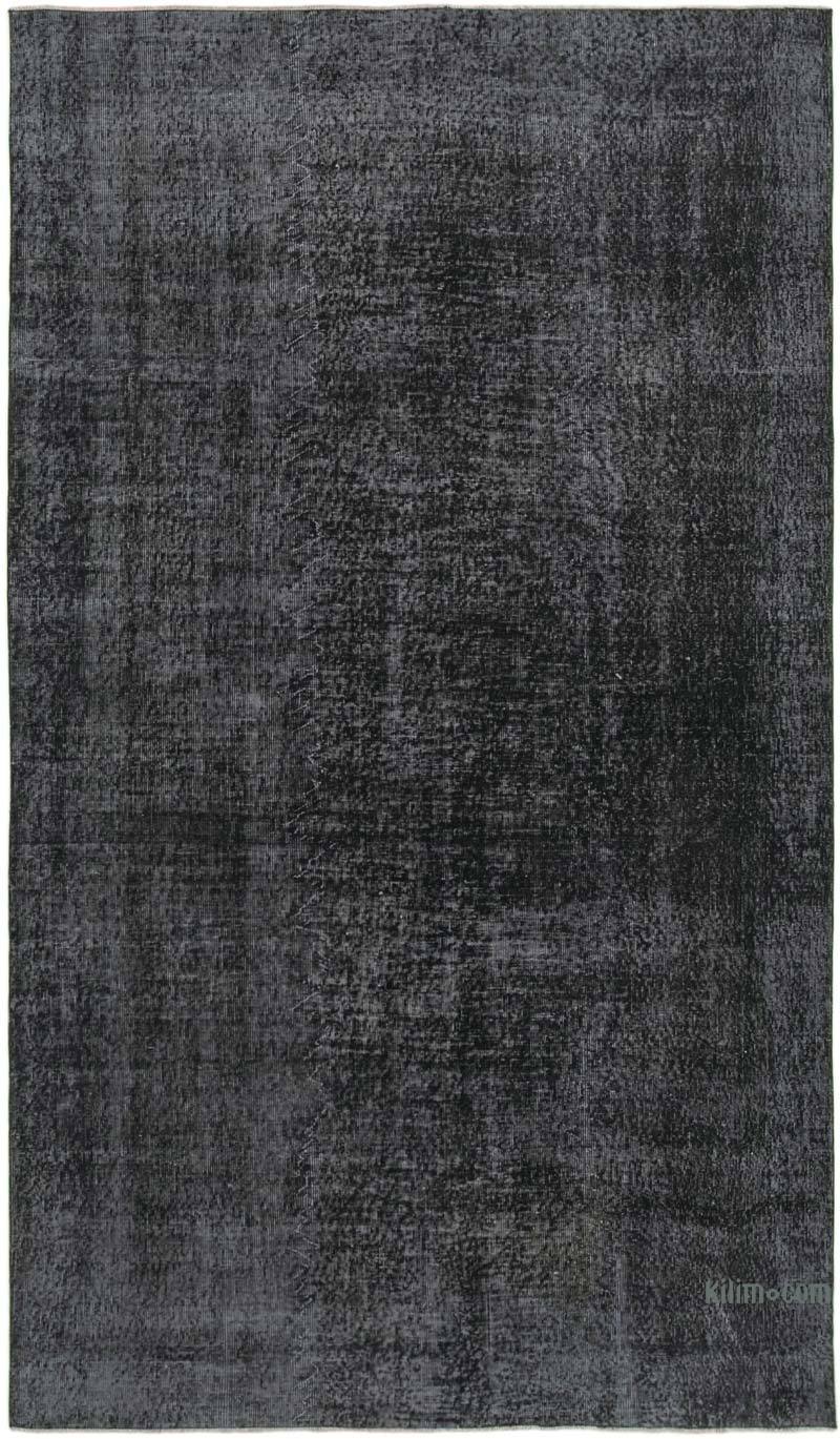 Siyah Boyalı El Dokuma Vintage Halı - 189 cm x 316 cm - K0056096