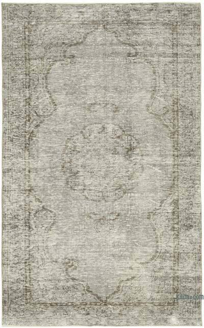 Gri Boyalı El Dokuma Vintage Halı - 157 cm x 250 cm