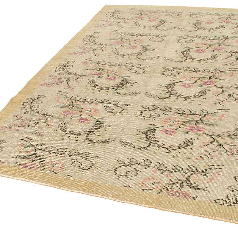 Bej El Dokuma Vintage Halı - 181 cm x 267 cm - K0056114