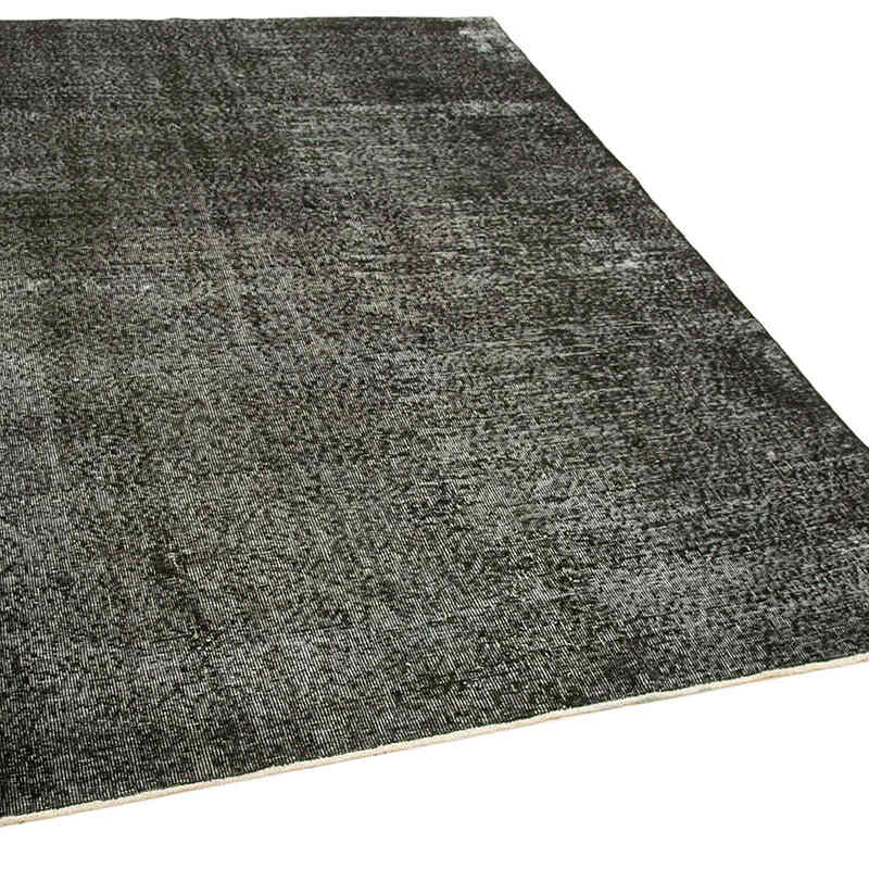 Siyah Boyalı El Dokuma Vintage Halı - 169 cm x 255 cm - K0056116
